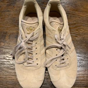 Beige Suede Adidas Gazelle Sneakers